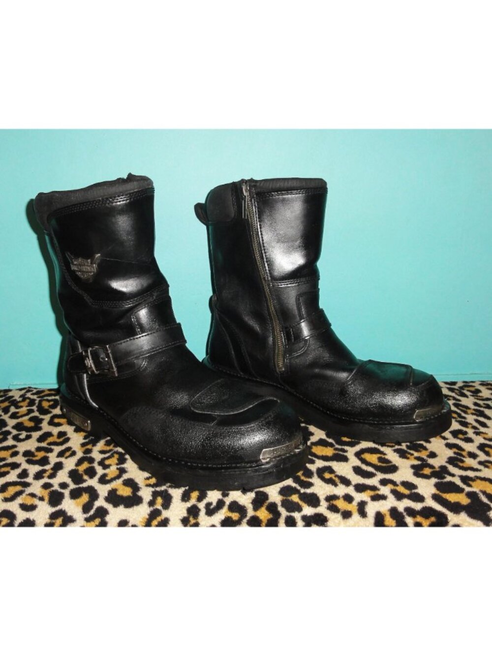 Vintage Harley Davidson Shift Engineer Motorcycle Boots Men's 13 leather zipper - Picture 3 of 16